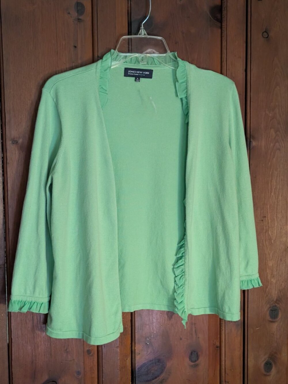 Here comes Jones New York Cardigan -ruffled front & sleeves -  -Sz PL -